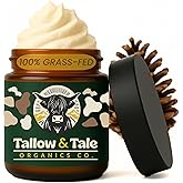 Tallow And Tale Grass-Fed & Finished Organic Tallow Cream | Face & Body Moisturizer | For Sensitive, Dry & Irritated Skin (4 OZ, Backwood Wilds - Pine, Fir Needle, Frankincense & Rosemary)