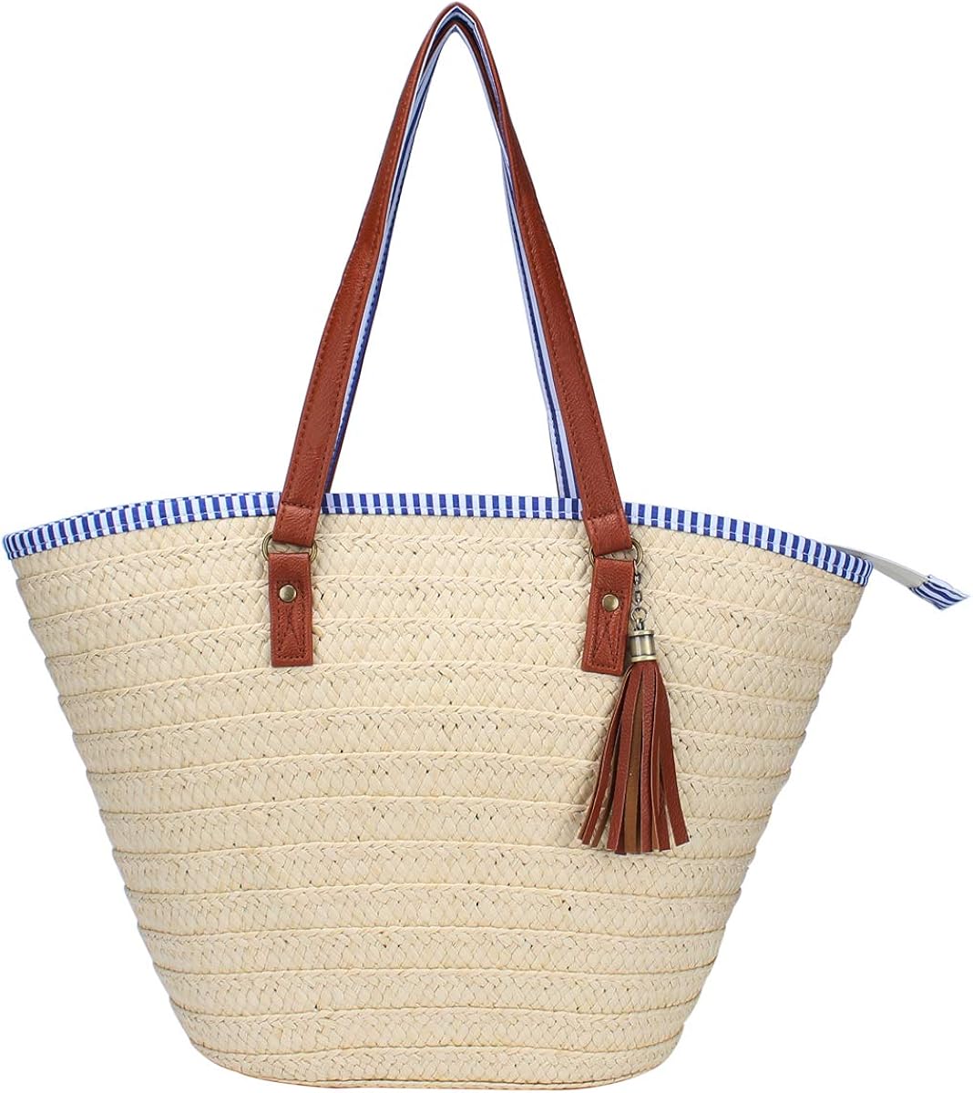 time and tru straw circle tote