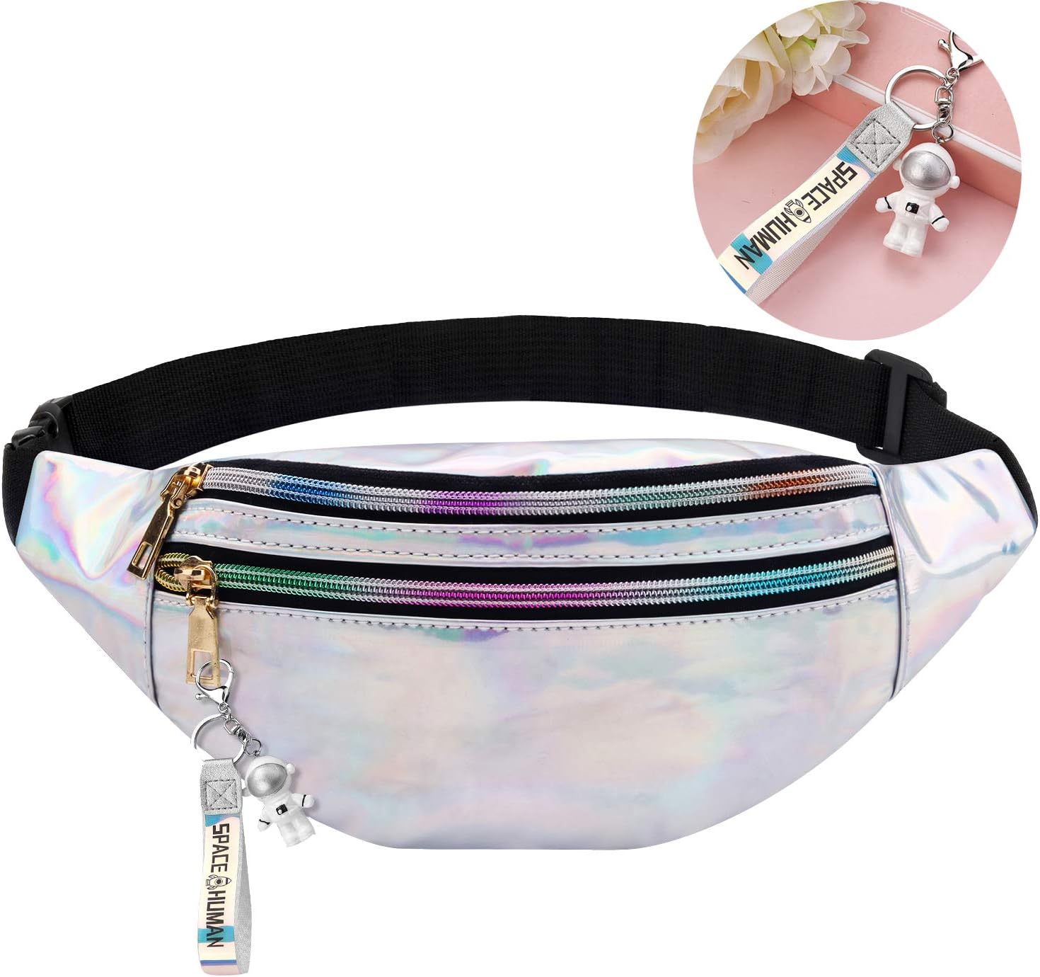 Hüfttasche Damen Bauchtasche Silber Mode-Hüfttaschen lässige Gü