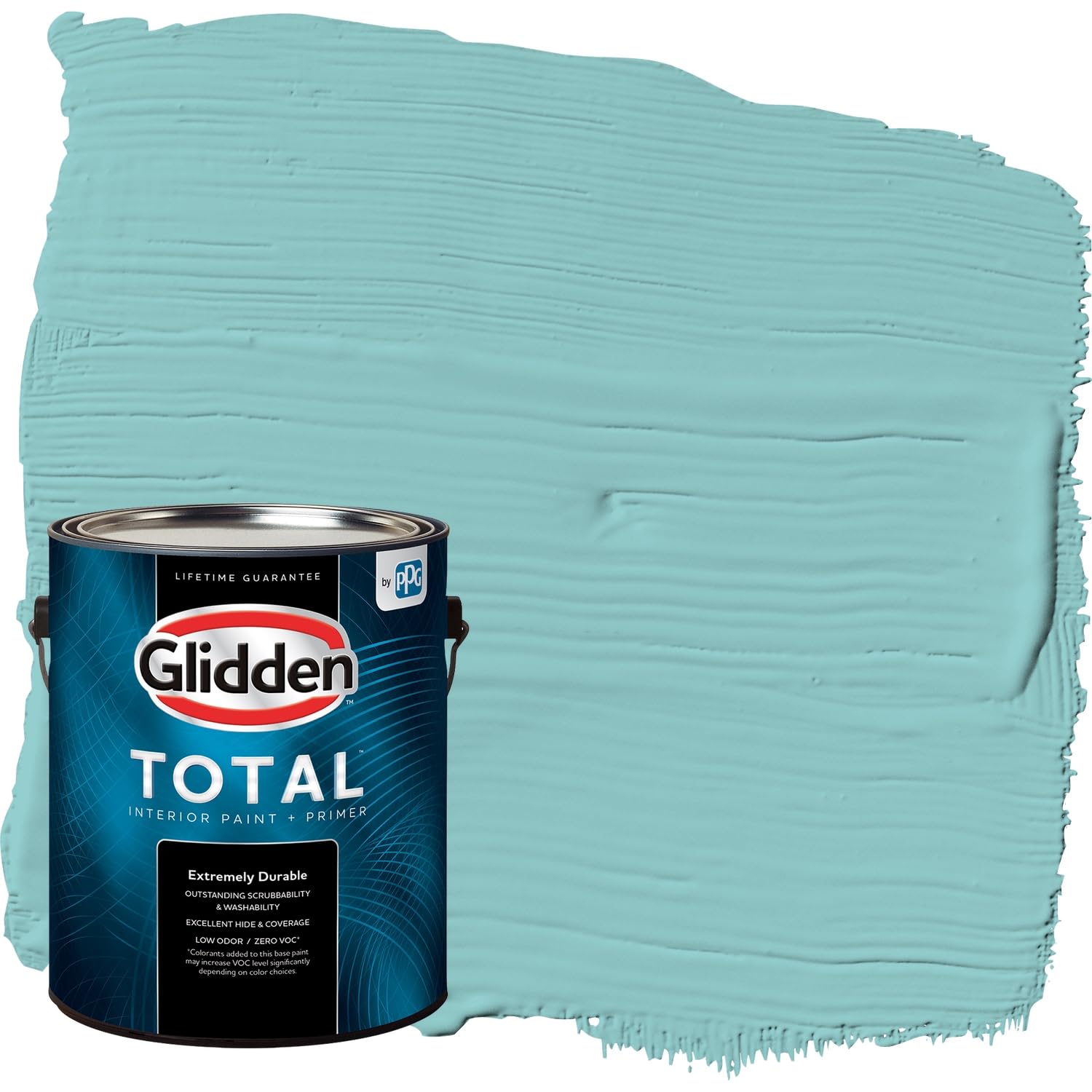 Glidden Total Interior Wall Paint & Primer All-in-One, Aqua Fiesta/Aqua, Flat, 1 Gallon