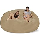 Chill Sack Bean Bag Chair: Giant 8' Memory Foam Furniture Bean Bag - Big Sofa with Soft Micro Fiber Cover - Camel