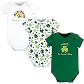 Hudson Baby Unisex Baby Cotton Bodysuits St Patricks Rainbow, 0-3 Months