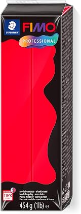STAEDTLER 8041-200 FIMO Professional Oven-Hardening Polymer Clay True Red 454g