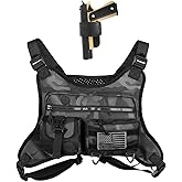 GAZJYUSP Outdoor Sports Chest Bag for Men and Women, Chest Pack For Running, Hiking, Cycling, EDC Travel Chest Pack Rig, Water Resistant Lightweight Front Running Vest Bag With Extra Storage