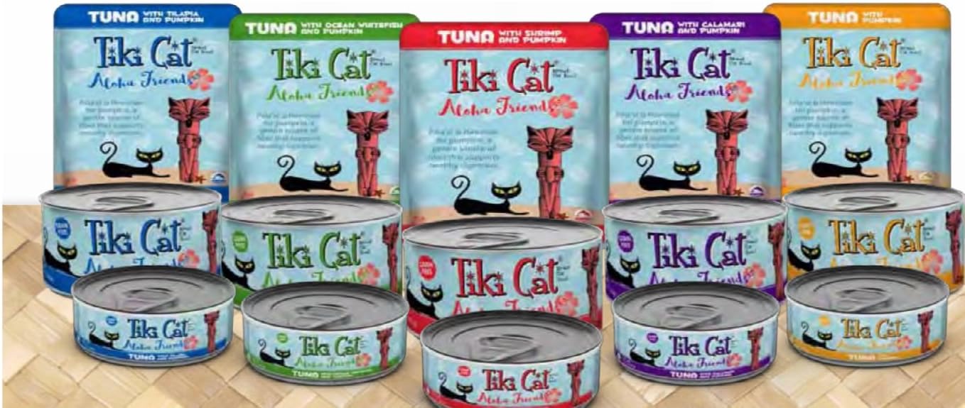 Tiki Cat Aloha Friends Grain Free Wet Cat Food Variety Pack - 5 Flavors (3oz Pouches)