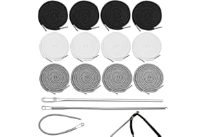 KACKAIDI 12 Pcs 66 Inches XL Drawstring Cords Replacement Extra Long Hoodie Strings with 2 Pcs Metal Easy Threader Tool for Hoodies Shorts Sweatpants Jackets Pants Trunks Coats