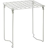 Honey-Can-Do Stackable Steel Wire Locker Shelf, Silver Metal Storage Rack Organizer, Heavy Duty Height Adjustable School &amp; Gym Locker Insert, Space-Saving Utility Shelving