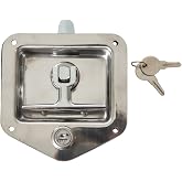 Buyers Products L8815 Locking T-Handle Latch, Stainless Steel with Gasket | Locking T-Handle Latch Helps Secure Tool Boxes, Trailer Doors, RVs, Campers, And Truck Caps For Daily Outdoor Use And Work
