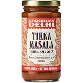 Brooklyn Delhi Tikka Masala - Indian Simmer Sauce - Tangy Tomatoes, Luscious Coconut Cream, Roasted Spices - 12oz - Mild Enough for a kid, Flavorful Enough for a Foodie - Vegan - No Artificial Additives