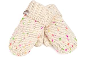 PEPPERCORN KIDS Girls Fun Speckled Knit Mittens for Kids All Ages 1-12 Years, Premium Quality, Fleece-lined, Thick, Cold Weather Essentials