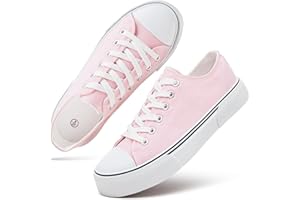 hash bubbie White Sneakers for Women Low Top Canvas Shoes Womens Canvas Sneakers Women's Fashion Sneakers Slip on Casual Tennis Shoes