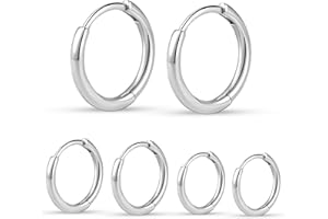 micuco Small Hoop Earrings for Women Tiny Cartilage Hoop Earrings for Men Helix Daith Tragus Ear Hugging Hoop Earrings Sleeper Hypoallergenic Earrings