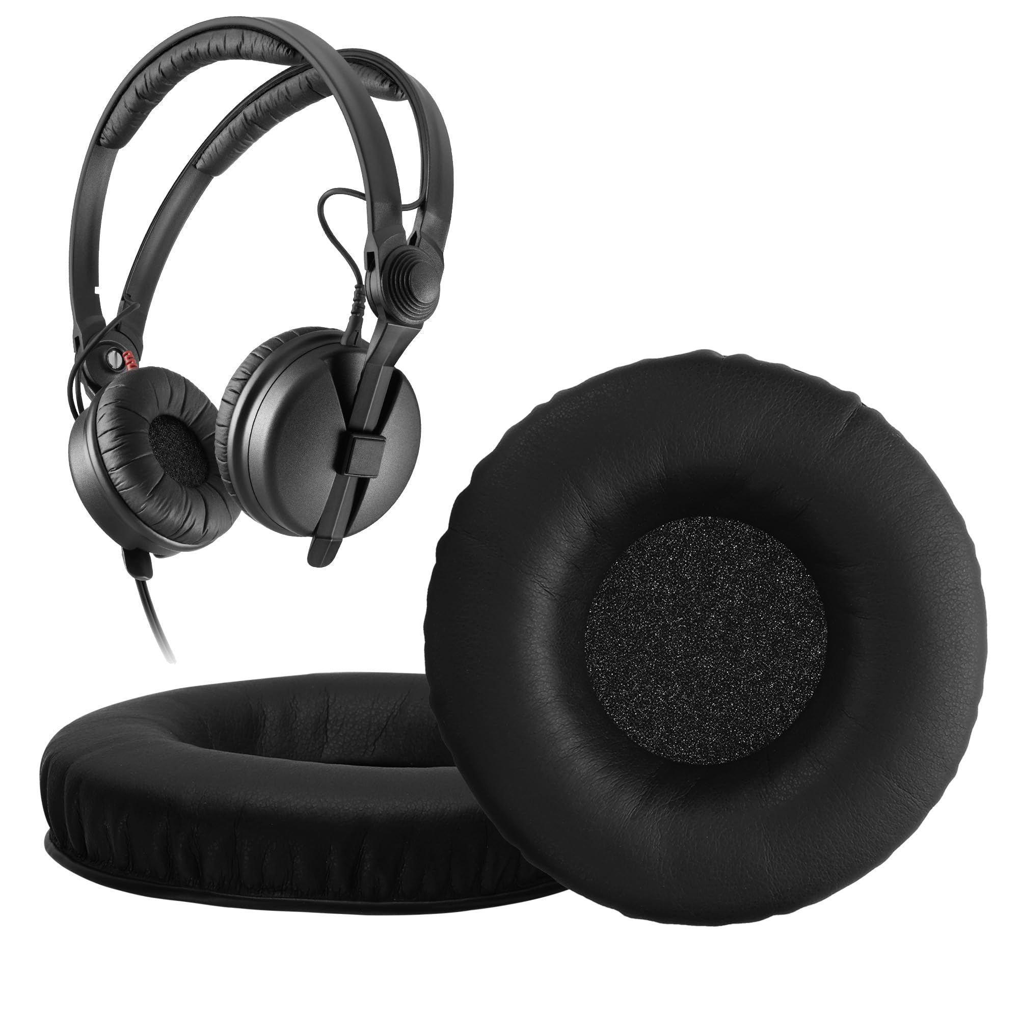 kwmobile 2x Headphone EarpPads for Sennheiser HD25 / HD25-1 II / HD250BT Replacement Ear Pads - Headphone Ear Covers - Black