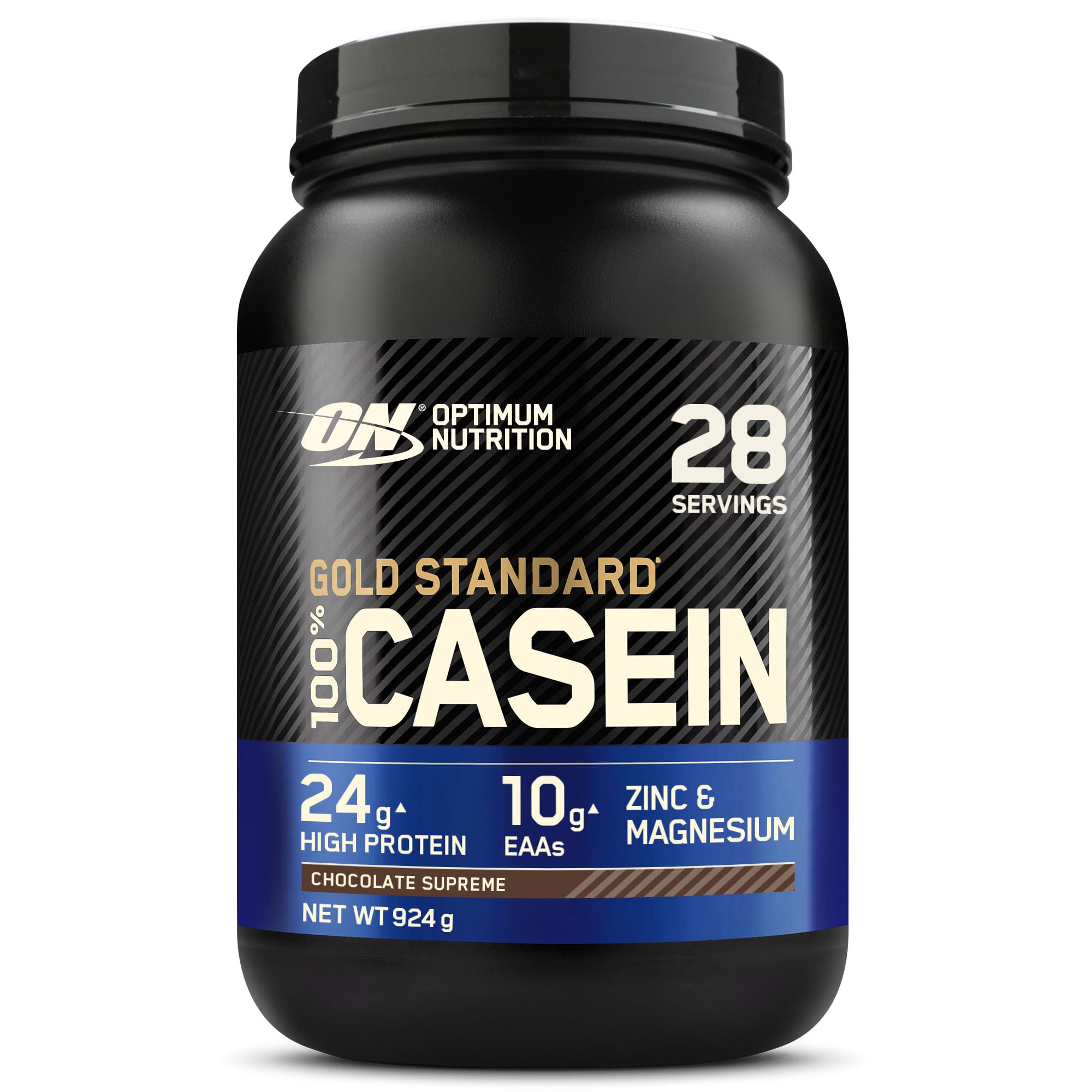 Optimum Nutrition Gold Standard Casein Slow Digesting Protein Powder with Zinc,Magnesium and Naturally Occurring Glutamine and Amino Acids,Chocolate Supreme,28 Servings,0.92 kg,Packaging May Vary