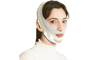 INCANDESCO V Line Lifting Mask Chin Strap for Sleeping, Face Lifting Strap, Chin Lifting Mask, Chin Strap, Jawline Shaper, Jaw Strap, Double Chin Reducer, Face Lift Tape & Snoring Solution (Grey)