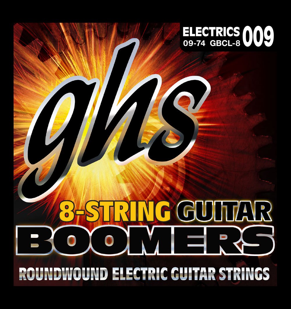 GHS BOOMERS String Set For Electric Guitar - 8-String - GB-CL-8 - Custom Light - 009/074