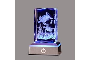 YANZXU 3D sea Turtle I Love You Forever Crystal with LED Colourful Light Base,Christmas GiftsBirthday Birthday Present for Girlfriend Gift Woman Aunt Wife Mom,Best Amazing Cute Relationship…