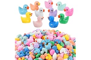 GliSun 220 Pieces Mini Resin Ducks Tiny Duck for Garden Micro Landscape Ornament Dollhouse Prank Christmas Falloween Birthday Party Favors DIY Decoration Craft (11 Colors)