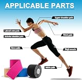 CARBOU Kinesiology Tape 5cm x 5m 2 Rolls Water Resistant Blue Black view 3