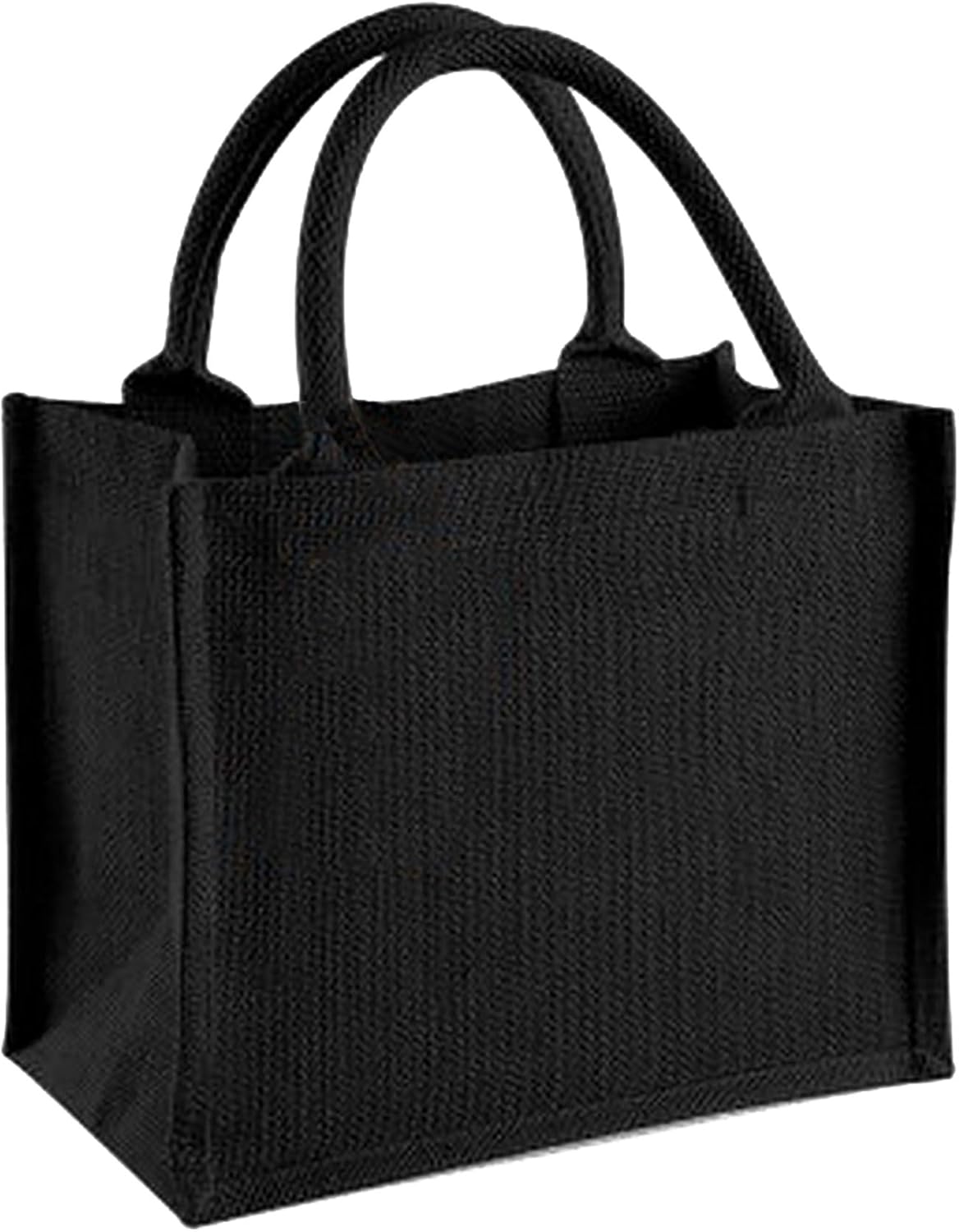 Westford Mill Jute Mini Gift Bag (6 Litres) (One Size) (Black/Black