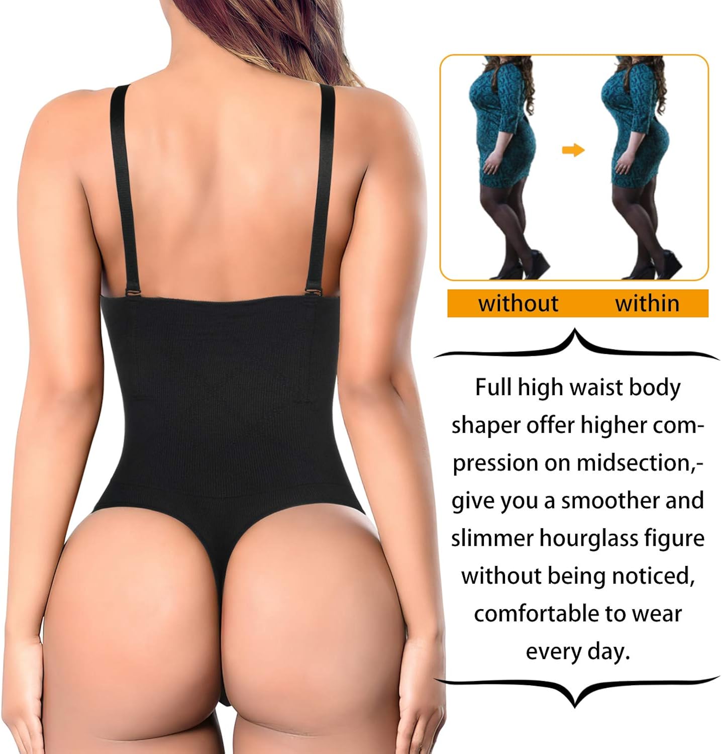 Nebility Women Waist Trainer Shapewear Thong Bodysuit Seamless Tummy Control Panty Faja Open Bust Body Shaper at  Women’s Clothing store