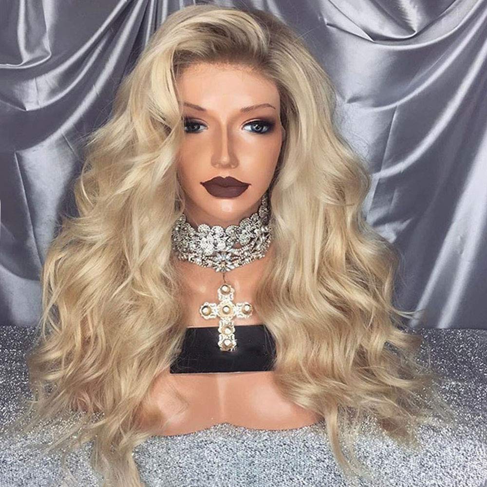 Sexhair 20 Long Wavy Blonde Wig 360 Lace Frontal Big Curly Women
