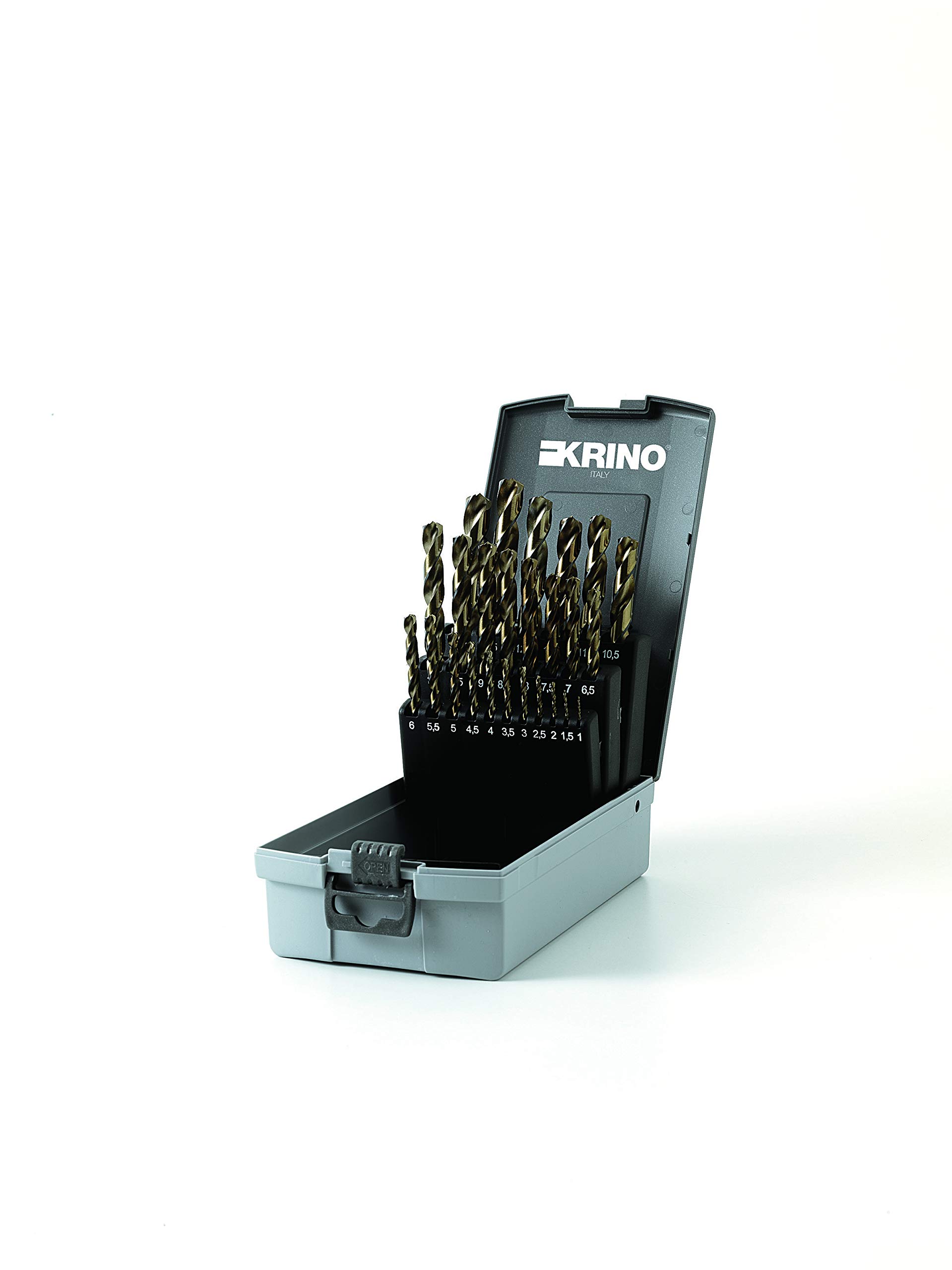 Krino 01229302HSS-G Speedmaster Ground Drill Bits, Set of 25 Pieces, Steel
