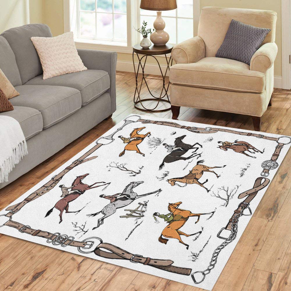 Amazon Com Semtomn Area Rug 2 X 3 Equestrian Sport Fox