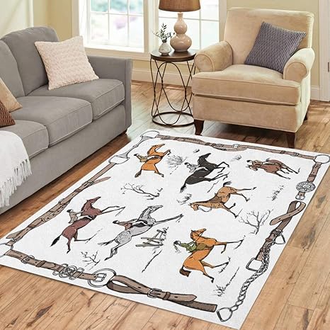 Amazon Com Semtomn Area Rug 2 X 3 Equestrian Sport Fox