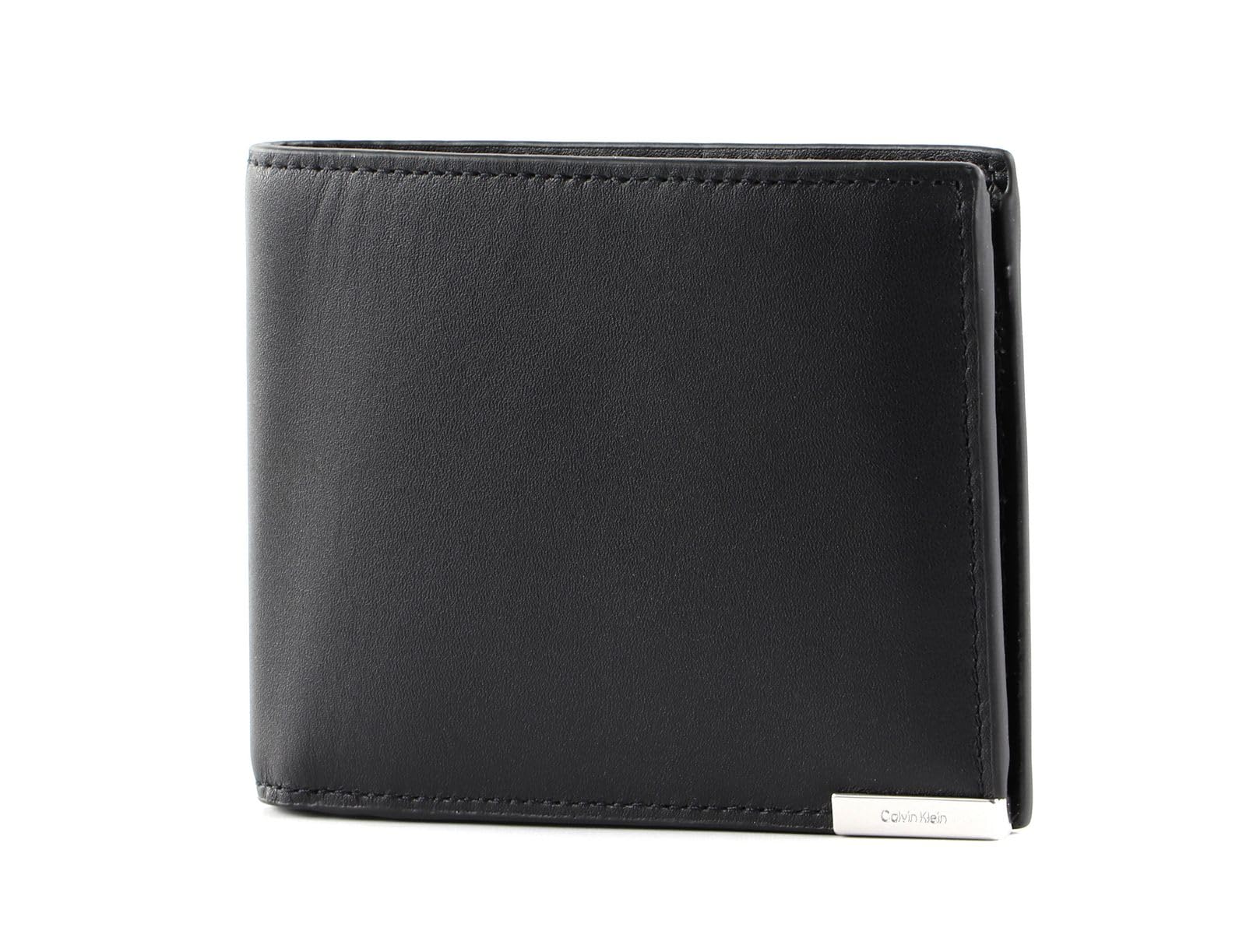 Calvin Klein Modern Plaque Trifold 10CC Coin, Black