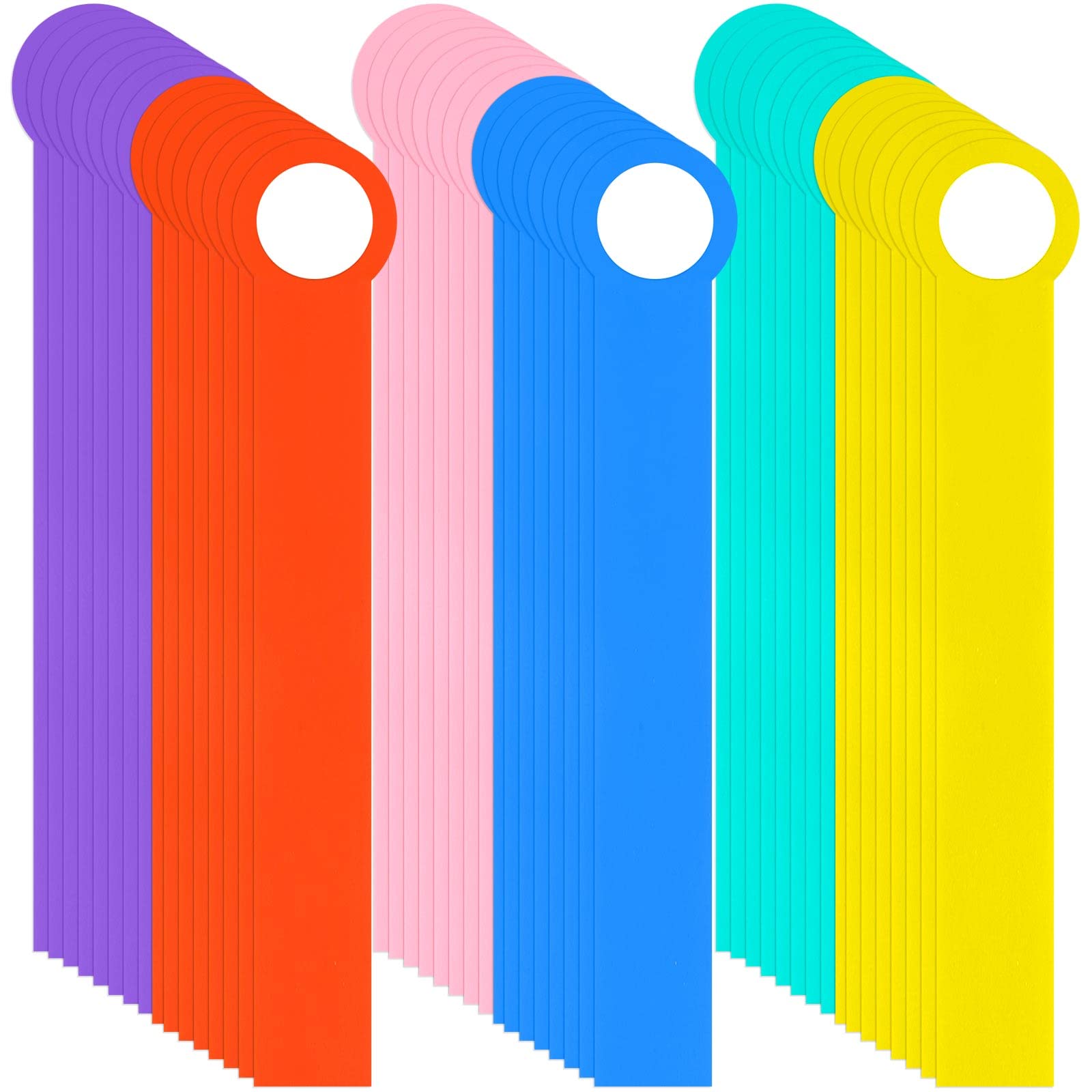 Photo 1 of Geyee 48 Pcs Library Book Dividers for Shelves with Stickers, Library Assorted Colored Book Shelf Dividers Plastic Flexible Shelf Marker Set for Teacher Supplies