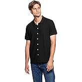 GUESS Mens Short Sleeve Pointelle Knit Shirt