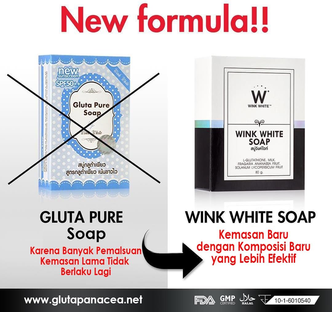 Wink White 5x70G Gluta Soaps Whitening Soap Lightening Skin Face Lightener