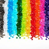Transparent Dots Classic Building Bricks, 1500pcs Tiles 1&times;1 Square Flat | MOC Building Block Pieces and Parts,Smooth Plate Accessories Pixel Art Mosaic Bulk Lots, Transparent Multicolor
