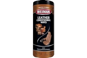 Weiman Leather Cleaner & Conditioner Wipes With UV Protection, Prevent Cracking Or Fading Of Leather Couches, Car Seats, Shoe