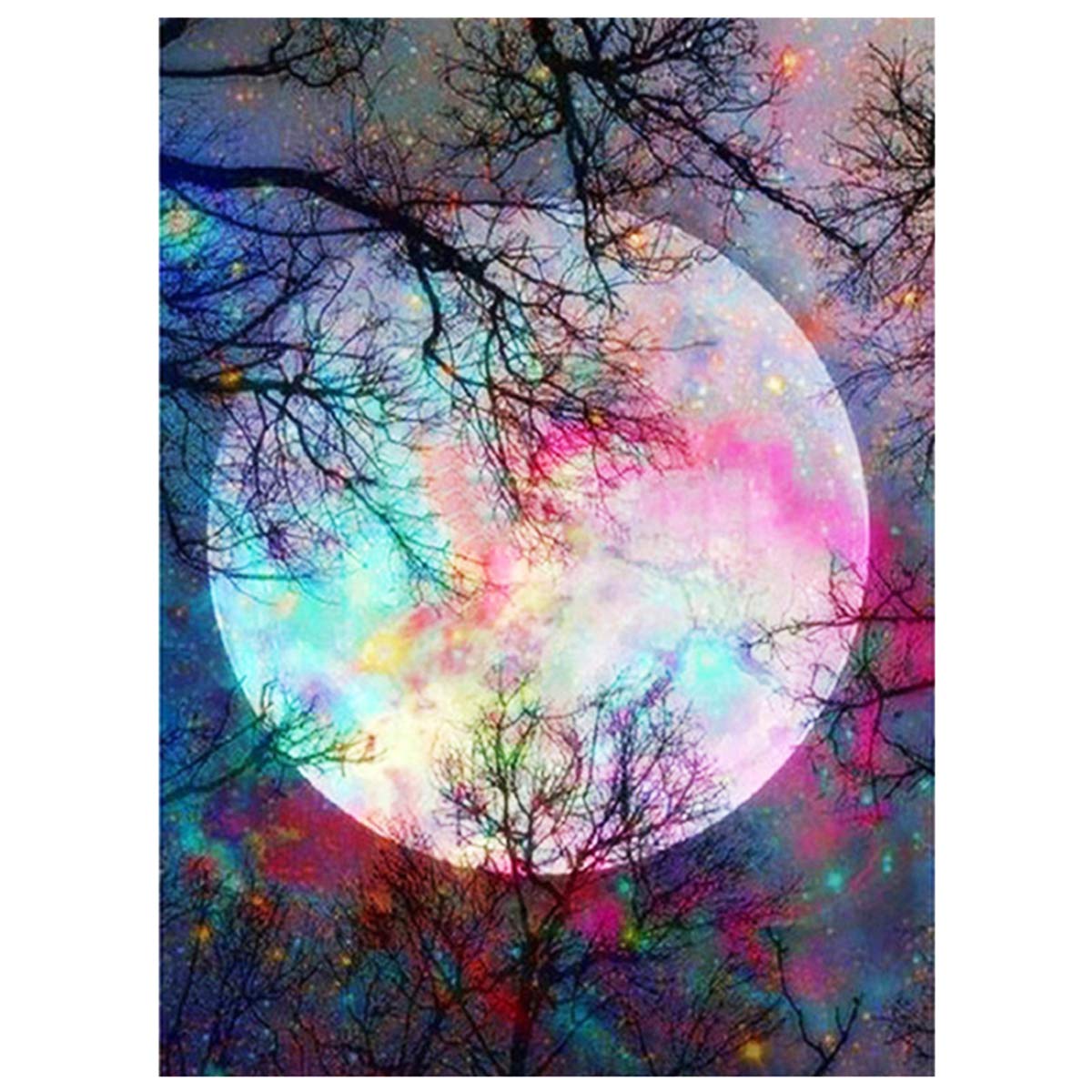 5D Full Drill Diamond Painting Kit, DIY Diamond Rhinestone Painting Kits for Adults and Children Embroidery Arts Craft,Great Bedroom, Living Room or Home Wall Decor 11.8x15.8inch（Moon)