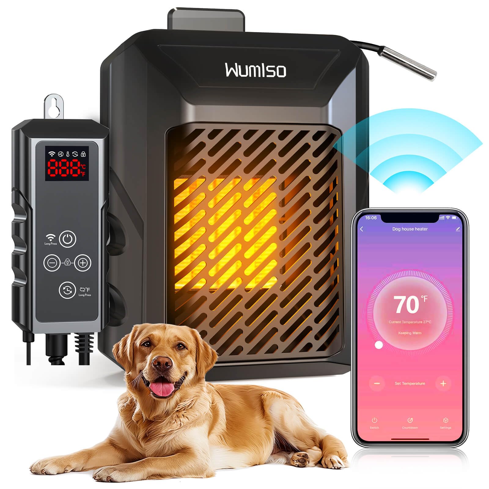 Photo 1 of Dog House Heater, Dog House Heater with Thermostat APP WIFI Control, 500W Dog House Heaters for Outside Doghouse Kennel, Outdoor Pet House Heater For Winter Outdoor, Safe Electric Heater