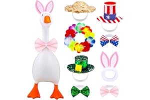 SHINYLIN 8 Set 7 Inch St Patricks Day Desk Goose Outfits Green Shamrocks Pink Bunny Small Porch Goose Costumes Small Desk Geese Festivals Outfits Combination Cute and Funny Geese Clothes for Magnetic Statue