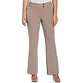Rafaella Womens Petite Curvy Fit Gabardine Bootcut Dress Pants (Size 4-14 Petite)