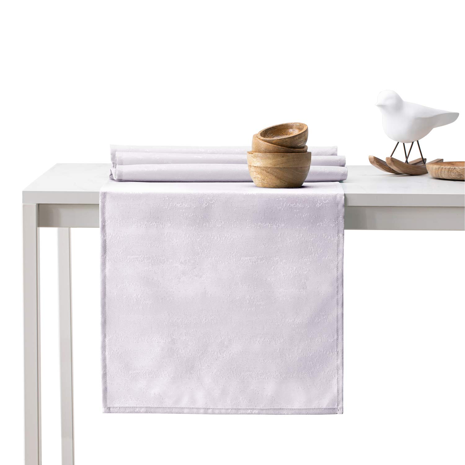 AmeliaHome Table Runner 40 x 120 cm Lotus Effect Water-Repellent Snake Skin Pattern Lilac Vesta