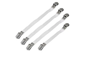 TRIXES White Ironing Board Cover Fasteners, 4PC – Clips for Ironing Board Cover, Bedsheets & Tablecloths