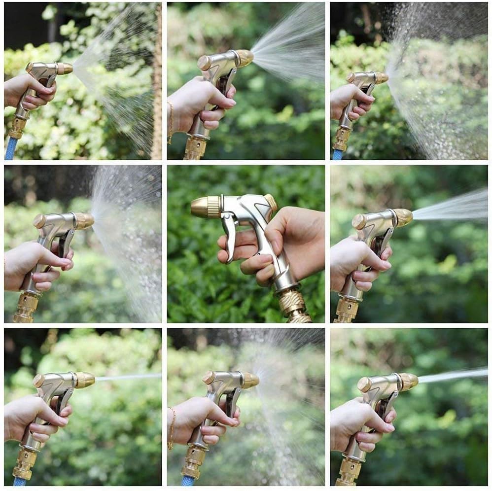 ESOW Garden Hose Nozzle, 100% Heavy Duty Metal Spray Gun with Full Brass Nozzle, 4 Watering Patterns Watering Nozzle- High Pressure Pistol Grip Sprayer for Watering Plants, Car Wash and Showering Dog : Garden & Outdoor