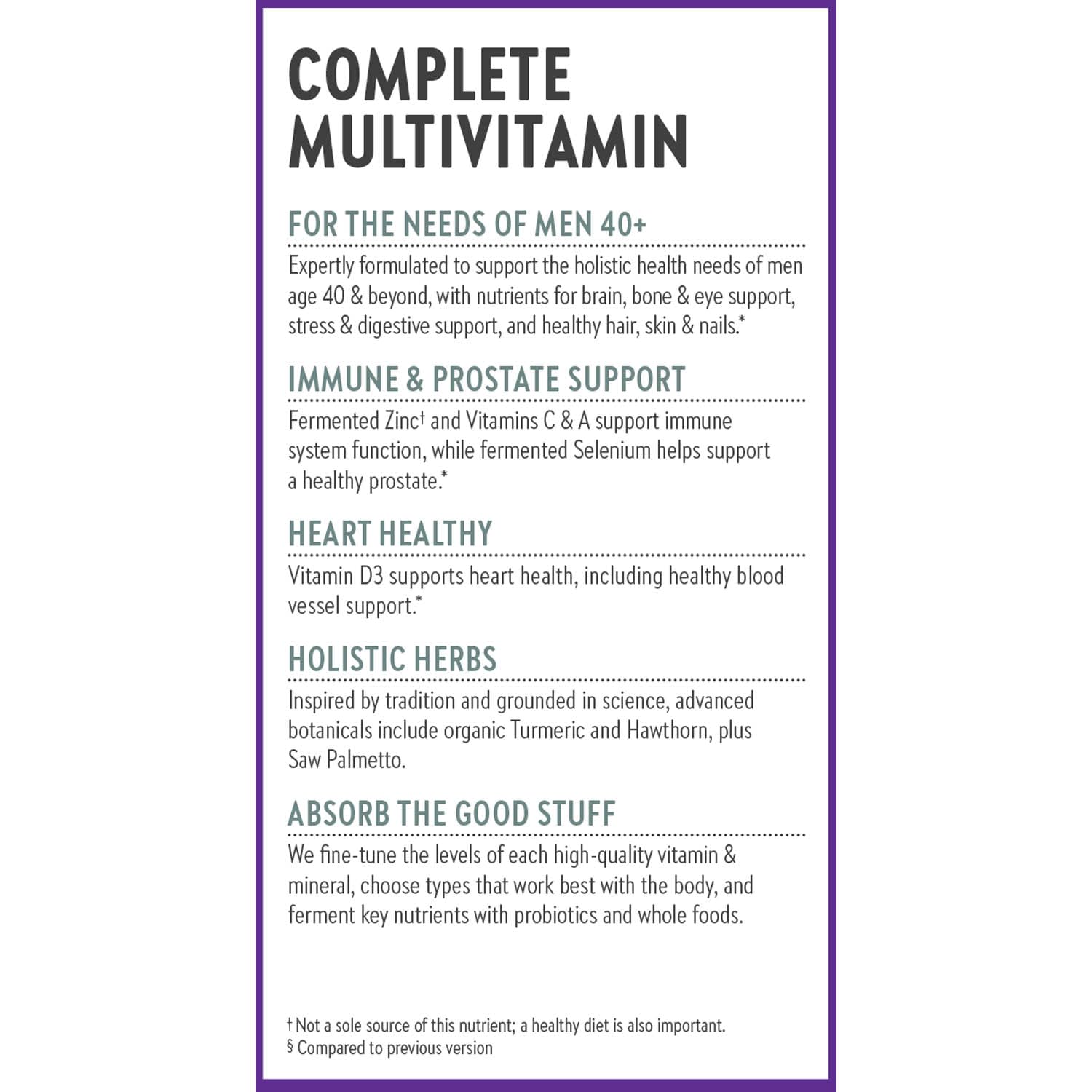 New Chapter Men's Multivitamin 40 Plus for Energy, Heart, Prostate + Immune Support with Fermented Nutrients - Every Man's One Daily 40+, Made with Organic Vegetables & Herbs, Non-GMO - 48 ct