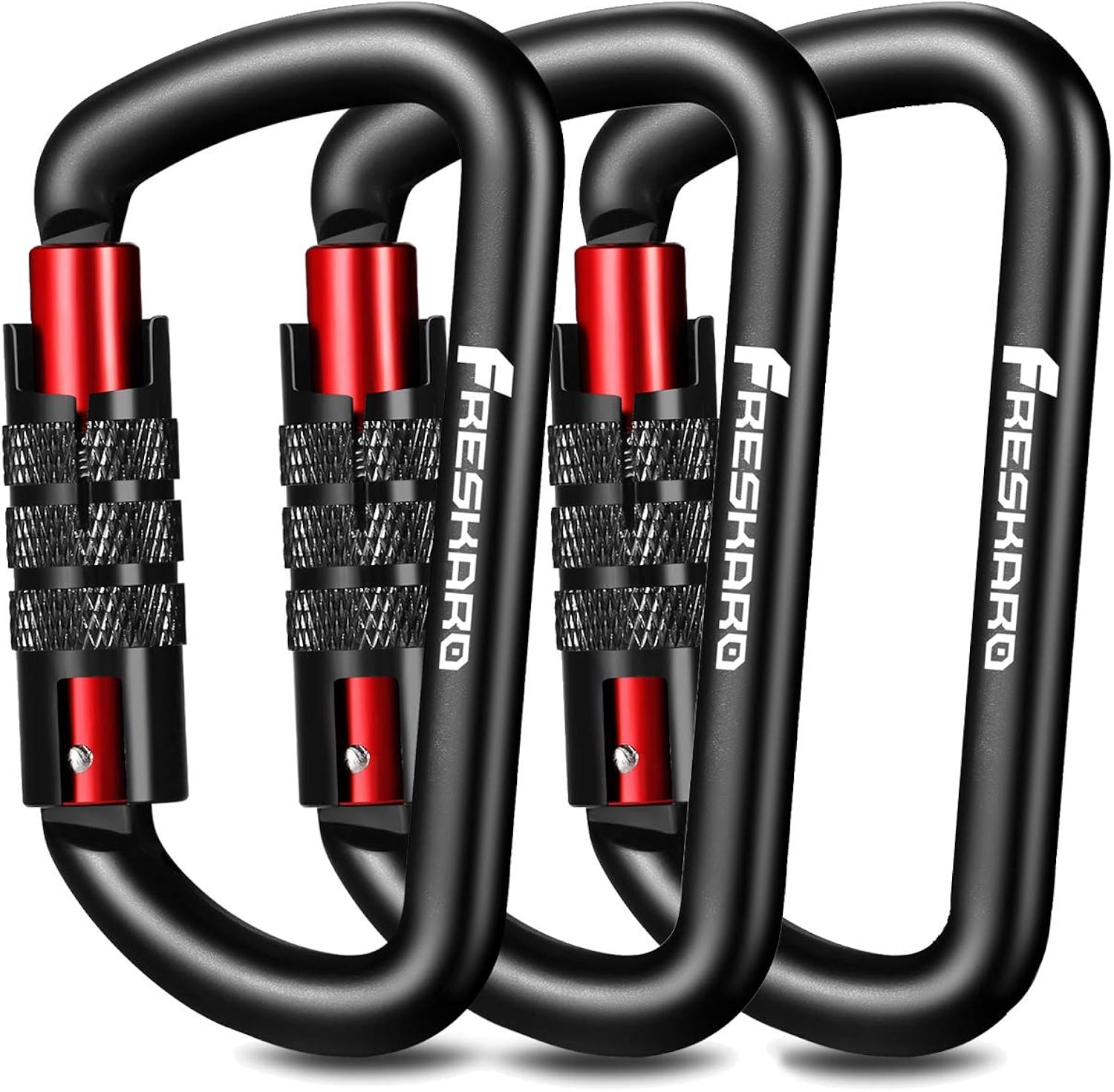 FresKaro 3inch Twist Locking Carabiner Clips, 12KN-2698lbs, 7075 Aluminum: Clothing