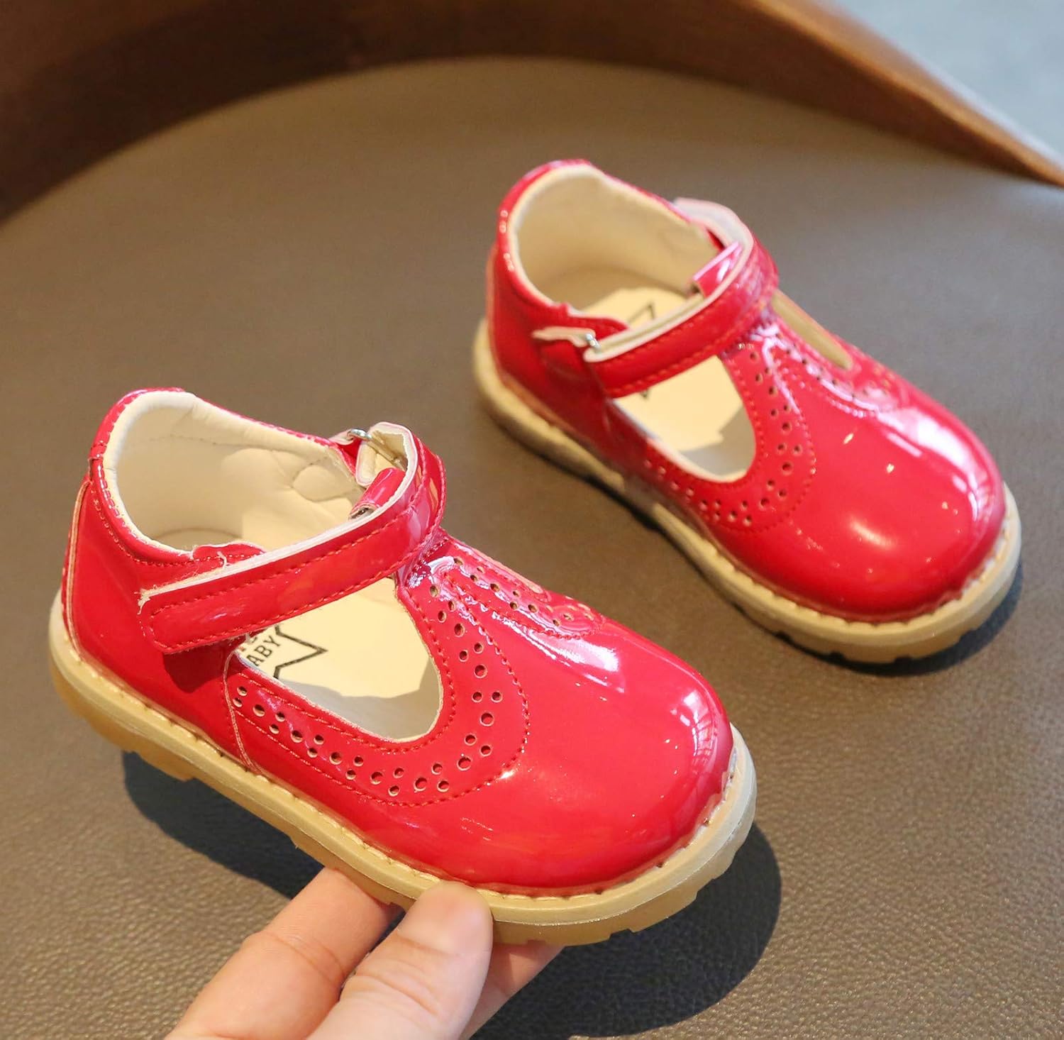 DADAWEN Girl's T-Strap School Uniform Dress Shoe Mary Jane Princess Flat: Shoes