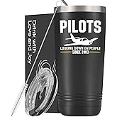 Onebttl Pilot Gifts for Men, Aviation Gifts for Aviator, 20oz Stainless Steel Insulated Tumbler with Lid, Print Logo, 1903