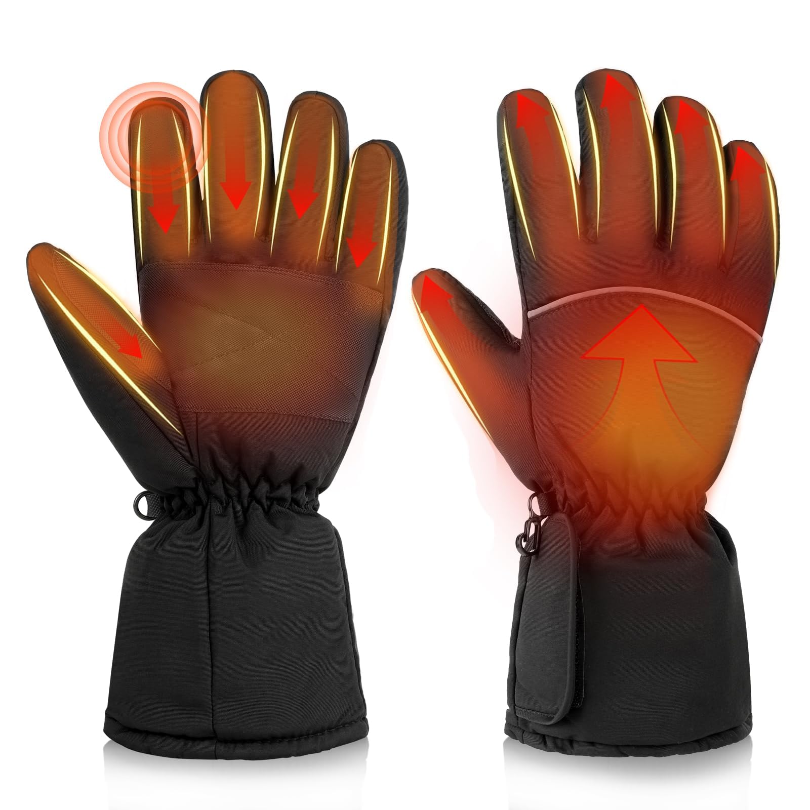 View 1 of **NON FUNCTIONAL** LuckyDayCLO Heated Gloves for Men Women,Touchscreen Waterproof Electric Heating Gloves for Hiking Hunting Snowboarding Cycling Camping Winter Sports