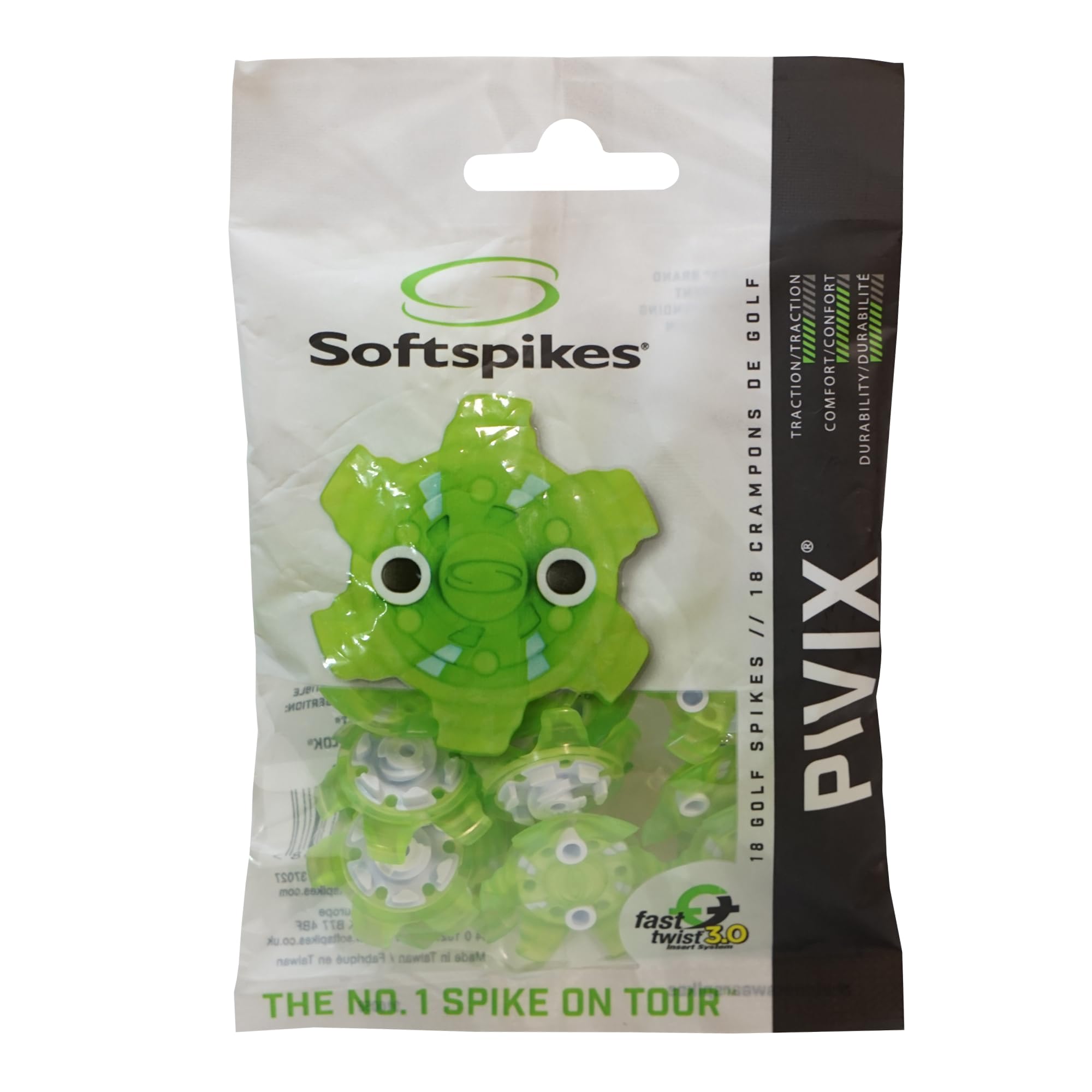 SOFTSPIKES Pivix Cleat (FTS 3.0), Green - Clamshell of 1 set