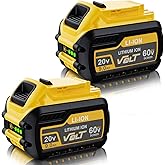2Pack 9.0Ah Replacement for Dewalt 20V 60V Flexvolt Battery Lithium Compatible with Dewalt 20 60 Volt Max Battery DCB609 DCB606 DCB612 DCB200 DCB201 DCB203 DCB204 DCB206 DCB207 DCB209 Power Tools
