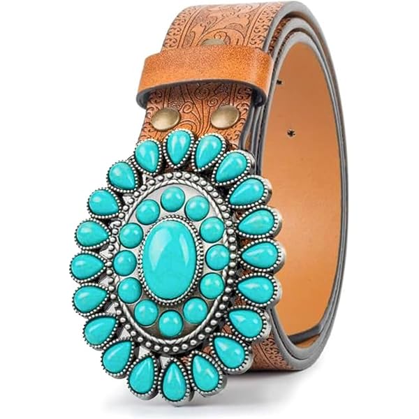 Voenkca Western-Belt Woman Turquoise-Cowgirl-Belts for Jeans  display picture 1